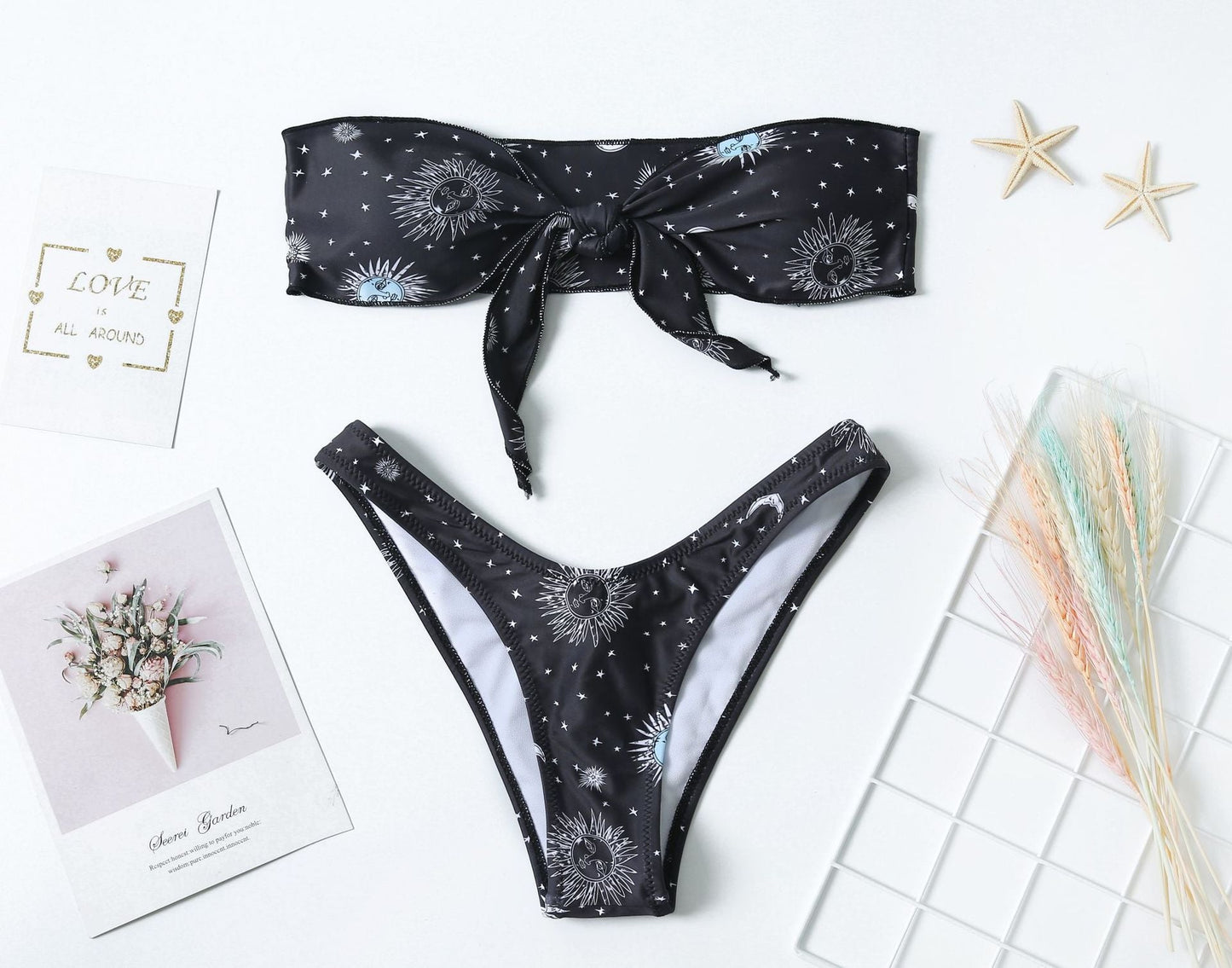 Bikini Print Split Tube Top Split - Cityz Atelier Lumière