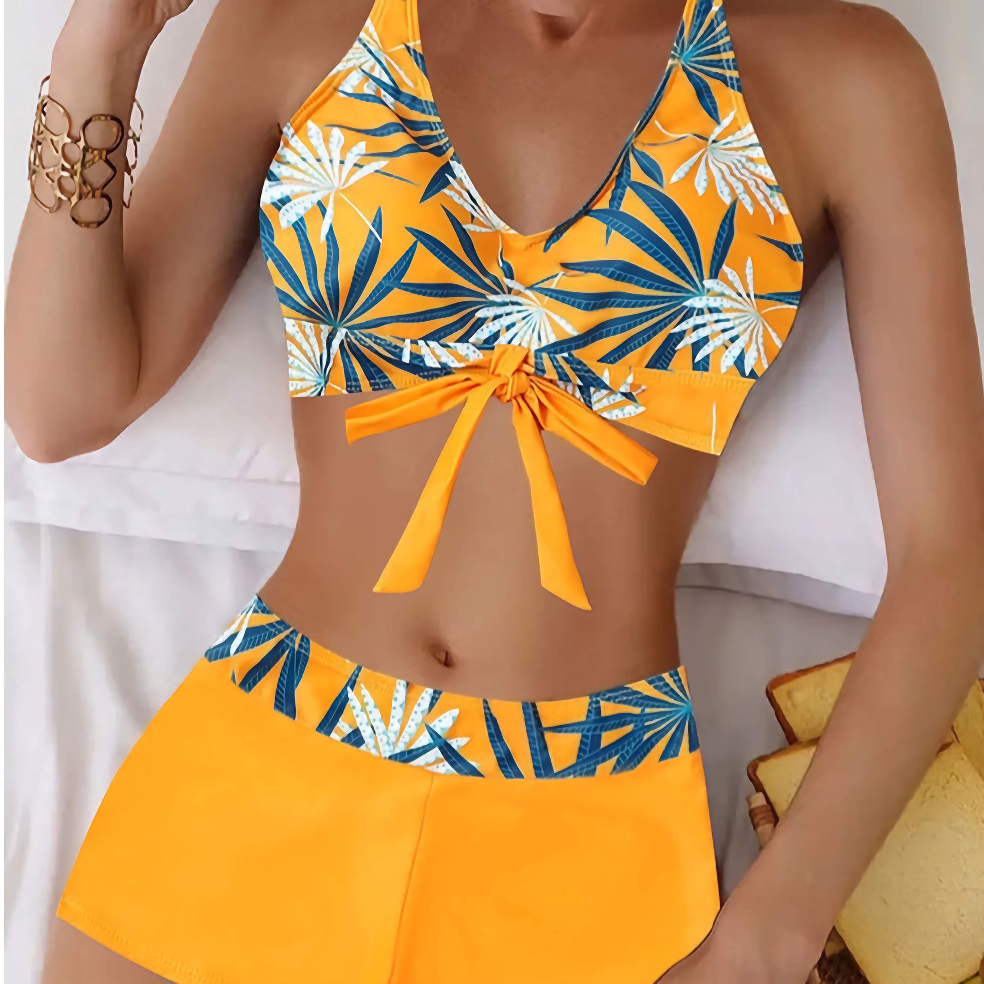 Bikini Split Swimsuit Printed Plus Size - Cityz Atelier Lumière