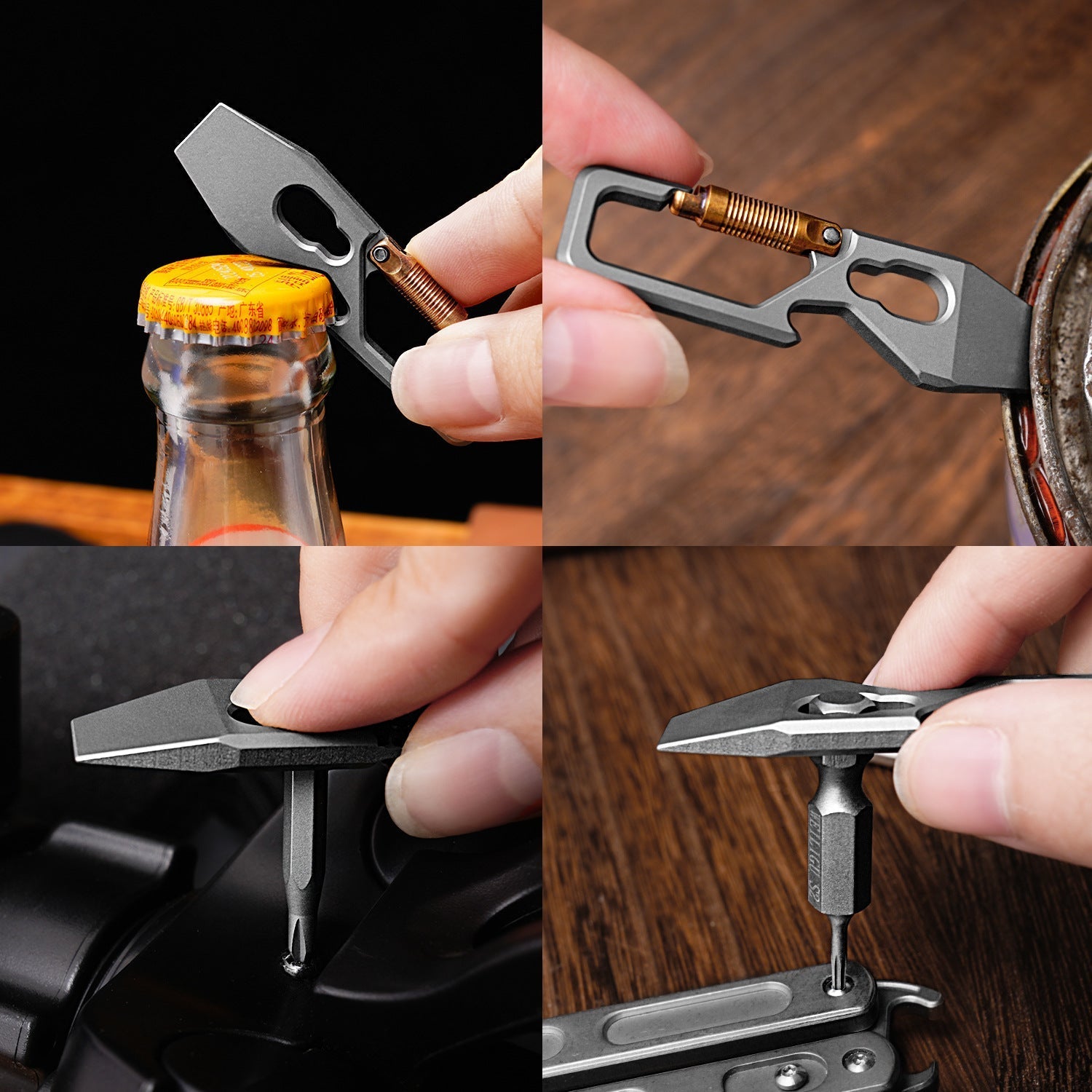 Titanium Multi - Tool Carabiner for Men - EDC Gear & Outdoor Survival Tool - Heavy - Duty Keychain Tool for Hiking, Camping, and Everyday Carry - Cityz Atelier Lumière